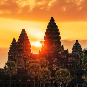Amanecer en Angkor Wat, Camboya.
